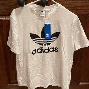 White Adidas Logo Shirt Size Women’s Lrg